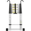 STANEW Scala telescopica 5,0 m in alluminio, bracciolo removibile, estensibile, multi-funzione, stabile scala, carico massimo 150 kg