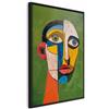murando - Quadro con Cornice Nera AI Ritratto Moderno Uomo Verde 80x120 cm 1 Pezzo - Quadri con Cornici Soggiorno - Stampa su Tela Rilievo Acrilico Telaio Legno - Pannelli Decorativi h-H-10113-b-a