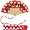 Fisura - Ventaglio in legno con messaggio "Huele a feria". Ventaglio a mano rosso con laccetto, stile tradizionale. Accessorio estivo per feste e fiere, idea regalo originale, dimensioni 42,5 x 23 cm