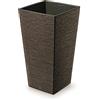IMJ-Global Vaso per Fiori piante Quadrato Furu Square ECO WOOD Decorativo in Plastica e Legno 33% cm da Interno Esterno 24x24x45 cm Quadrato Caffè Design Moderno 19 Litri