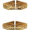 TATAY Mensola Bagno Senza Foratura Pack 2 Mensole Doccia Angolari in Alluminio | Include Viti e Sistema di Fissaggio Quick Fix | Resiste all'Umidità | 20 x 5,5 x 20 cm - Modello Serenity - Oro