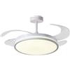 BEL AIR HOME - Ventilatore da Soffitto Dune | Motor DC Silenzioso | Luce LED 36W con 3 Temperature 3000K-4000K-6500K | Design Moderno, Nichel (BIANCO)