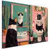 murando - Set di 2 Quadri Multipannello Moderni Gatto Bianco e Nero 40x30 cm (2 pz. 20x30 cm ognuno) - Collage 2 Pezzi - Canvas con Struttura - Murale Arte - Componibili Piccoli g-H-10137-b-a