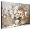 MuchoWow© Quadro Su Tela 60x40 cm Grandi Dimensioni Quadri Moderni Soggiorno Stampa Di Foto Decorazione Camera Letto Da Parete Con Cornice Dipinti Vaso - Fiori - Arte - Oro