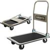 Arebos Carrello di trasporto | Piattaforma | Carrello portapacchi | Carrellino con ruote portatutto Nero-crema | 150 kg