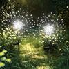 GIGALUMI Luci solari da giardino per esterni, luci solari per fuochi d'artificio 120 LED 2 pezzi, luci a stella impermeabili per cortile prato festa patio decorazione,bianco freddo