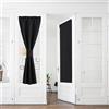 PONY DANCE Tende a Vetro per Finestra Moderne Tendine Oscuranti per Finestre con Tasca Blackout Curtains Termiche per Cucina Portafinestra 2 Pezzi 60x240 CM, Nero