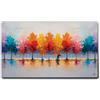 Giallobus - Quadro - 04 - Alberi arcobaleno - Tela Canvas Telaio Standard - 100x60 - Pronto da appendere - Quadri moderni per la casa