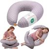 MIMUSELINA Cuscino Allattamento e Gravidanza 100% Cotone | Extra Grande e Morbido 200 x 70 cm | Cuscino Gravidanza, Allattamento e Nido Neonato | Fodera Sfoderabile e Lavabile | Grigio con Pois