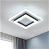 Comely Plafoniera LED Soffitto Moderna, 24W Lampada da Soffitto Quadrata, Lampadario LED Bianco in Acrilico per Camera da letto, Cucina, Corridoio, 6500K