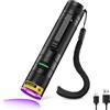 DARKBEAM Torcia UV 395nm Mini LED [4-core] Torce Luce nera ultravioletti, Lampada di Wood Portatile ricaricabile, per resina epossidica, Rileva Urina di Cane/Gatto, ambra, vetro uranio