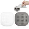 CZ Store Filtro di Scarico in Silicone |14CM|✮GARANZIA A VITA✮- Tappo di Scarico con Ventose AntiScivolo - Coperchio Lavandini Bagno, Doccia, Cucina, Cattura Capelli e Cibo (Bianco/Grigio)