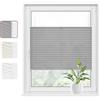 WOLTU Tenda Plissettata Klemmfix senza Foratura 60x220 cm Grigio, Tenda Avvolgibile Plissettata con Clip, Protezione Solare e Privacy per Finestre e Porte