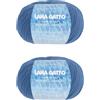 Kalapanta Gomitoli cotone per lavoro a maglia e uncinetto, linea Nuovo Jaipur di Lana Gatto (Azzurro - 30707, 2)