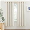 PONY DANCE Tende Lino per Interni Filtro Luce Tende Semitrasparenti per Salotto Finestre ad Occhiello Linen Curtains Beige per Soggiorno Moderne 2 Pezzi L 140 x A 175 CM