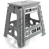 COM-FOUR® Gradino Pieghevole con Borchie in Gomma XXL - Sgabello Pieghevole - Ausilio per Arrampicata Portatile - Sgabello Pieghevole Antiscivolo - Portata Fino a 150 kg (bianco/grigio XXL - 1 pezzo)