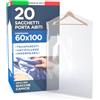 Eurocali Sacchetto Porta Abiti 60x100cm Busta Copriabito da Guardaroba in Plastica Trasparente Impermeabile Protezione da Polvere per Giacche Camicie Vestiti e Pantaloni - 20 Sacchetti