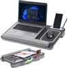 RICOO Cuscino Ergonomico per Laptop fino a 15,6 Pollici LA0018, Supporto Portatile con Tasca Integrata Stile Moderno in Colore Antracite Ideale per Laptop Stand e Tablet