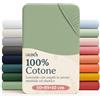 Laleni Lenzuolo Jersey 50x89 cm per Babybay 2 Pezzi - Certificato OEKO-TEX - Lenzuolo per Culla 100% Cotone - Lenzuolo per Lettino - Biancheria Letto Bambino Verde