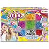 CRAZE loops FUN BOX - set di elastici con 800 elastici, chiusure e aiutanti - per creare collane, anelli e braccialetti personalizzati