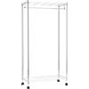 Amazon Basics Appendiabiti con ripiano superiore e alla base, cromato, 89 x 45 x 180 cm