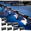 Solpex 8 luci solari di copertura per recinzione, impermeabili, per scale esterne, scale, recinzioni, cortili, terrazze e sentieri (nero, bianco)