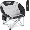 KingCamp Sedia Pieghevole XXL Moon Chair Extra Large Max. 150kg Tonda Imbottita con Borsa da Trasporto Portatile Sedia Campeggio di Deluxe Comodo per Campeggio Pesca Escursioni
