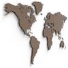 Giallobus - MAPPA DEL MONDO - DECORAZIONE DA PARETE IN LEGNO MDF (Legno di Rovere, 130L x 72l cm)