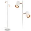 BRILONER - Lampada da terra con interruttore a cavo, teste spot orientabili, 2 x attacco GU10, lampada da lettura, soggiorno, camera da letto, plafoniera, lampada da terra, 22 x 159,5 cm, grigio