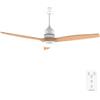Cecotec Ventilatore da Soffitto con Luce e Telecomando 52" EnergySilence Aero 5230 WhiteWood, Motore DC 40W, 3 Pale, Luce LED, Altezza Regolabile, Timer, 6 Velocità, Modalità Winter/Summer