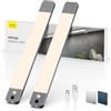 LROLTEF Luce LED Sottopensile Cucina 30CM 2200mAh 4000K Luci con Sensore di Spostamento Manuale Sensore di Movimento Armadio Lampada Dimmerabile per Cucina Scale Soggiorno Camere da Letto 2P-Grigio