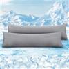 WOLTU Federe Cuscino Rinfrescanti 2 Pezzi, Doppia Faccia Termo-Regolante con Tecnologia Arc-Chill, Federe Antisudore Notte, Zip Nascosta e Tessuto Traspirante, Lavabile in Lavatrice 40x145cm Grigio