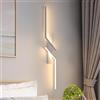 Goeco Applique da Parete Interno LED, 81.5 CM 24W LED Lampada da Parete Lungo in Acrilico a Luce Calda 3000K Illuminazione Interni per Soggiorno Camera da Letto Scala Corridoio, Bianco
