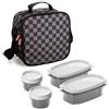 TATAY Borsa Termica Porta Pranzo Impermeabile - Urban Food Casual 3L | 4 Contenitori: 2x0,5L + 2x0,2L | Triplo Strato Isolante | Corpo Semirigido | Tasca Interna | 22,5x10x22 cm, Scacchi