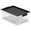 TATAY Scatole Plastica con Coperchio 7 L Multiuso - Style | Coperchio con Cerniera Incluso | Design Impilabile e Leggero | Plastica BPA Free | 25x36x13,5 cm, Nero