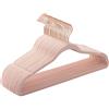 SONGMICS Grucce Velluto 20 Pezzi, Grucce Appendiabiti Lunghe 42 cm, Salvaspazio, Capacità di Carico Elevata, Gancio Girevole a 360°, per Cappotti Camicie Completi, Rosa e Oro Rosa CRF026P01