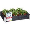 Garronda Orto Rialzato da Esterno per Giardino, Cassoni Orto, Aiuola Rialzata con Telaio in Legno 120x80 cm, Grandi Fioriere per Piante, Fiori, Erbe, Frutta e Verdura GD-0075 (Antracite, 1 pz)