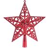 COM-FOUR® puntale per albero di Natale rosso a forma di stella (rosso/ornamento - 18-22 cm)