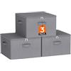 Lifewit Scatole Portaoggetti con Coperchio, Scatole per Armadio Rigide, Contenitori Armadio Salvaspazio con Cerniera per Vestiti, Giocattoli, Grigio, 40×40×25cm, 40L, Set di 3