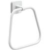 Gedy Tonga Porta Asciugamani ad Anello da Muro Fissaggio Tramite Viti o Adesivo, Finitura Bianco Opaco, Porta Salviette ad Anello Realizzato in Acciaio Inox e Cromall, Anello Porta Asciugamani