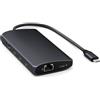 SATECHI 8 in 1 Hub USB-C V3 con Ethernet, Ricarica PD 85W, HDMI 8K, 4 Porte USB-C 10 Gbps, Lettore SD UHS-II, per MacBook Air e Pro, PC, Portatile e altro - Midnight