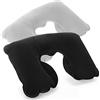 com-four® 2x Cuscino gonfiabile per il supporto del collo - pratico cuscino da viaggio ideale per gli spostamenti (Angolare - 2 pezzi - nero grigio)