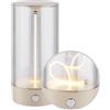 BRILONER - Lampada da tavolo LED senza fili con controllo touch a 4 livelli, filamento, luce bianca calda, ricarica USB-C, lampada da comodino, lettura, LED, lampada a batteria, 7x14,5 cm, beige