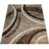 Paco Home Tappeto Di Design Con Bordo Definito A Righe Marrone Beige Crema Screziato, Dimensione:80x150 cm