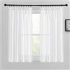 PONY DANCE Tende per Finestra Piccole Semitrasparenti Tende Corte Cucina con Fettuccia Curtains Bianche Soggiorno e Camera da letto Moderne 2 Pezzi L 140 x A 137 CM