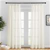 PONY DANCE Tende Salotto Semitrasparenti con Effetto Lino Tende Camera da Letto Moderna con Fettuccia Curtains Soggiorno Moderne 2 Pezzi L 140 x A 220 CM, Beige Chiaro