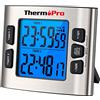 TempPro ThermoPro TM02 Timer da cucina digitale con doppio cronometro per conto alla rovescia Timer magnetico con allarme regolabile e retroilluminazione LCD a grandi cifre/24 ore per bambini e insegnanti