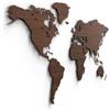 Giallobus - MAPPA DEL MONDO - DECORAZIONE DA PARETE IN LEGNO MDF (Legno di Noce, 130L x 72l cm)