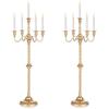 Inweder Candelabri da Matrimonio Candelabri da Pavimento Alti - 2 Pezzi Candelabri Dorati 5 Bracci Inweder 88cm Portacandele a Spirale in Metallo Portacandele Antichi per Centrotavola Natale Eventi Cerimonia