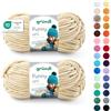 Gründl Funny Uni Lana ciniglia 2 gomitoli da 100 g, Beige